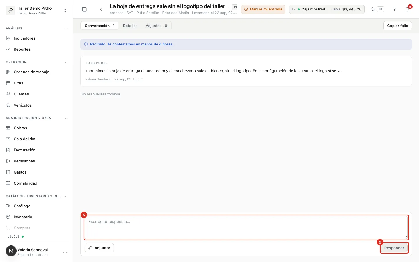 La conversación del ticket y su compositor