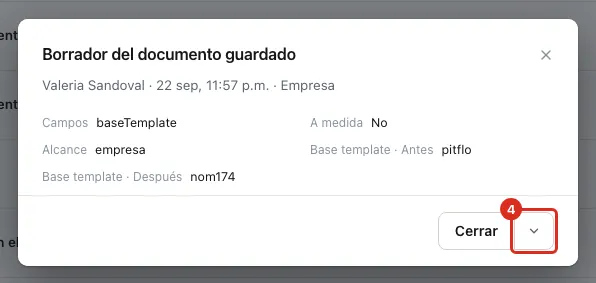 La ficha de un hecho de la bitácora
