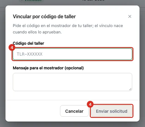 Captura del código del taller