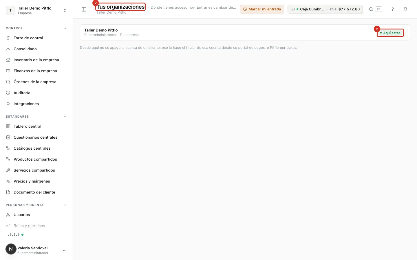 El listado de tus organizaciones