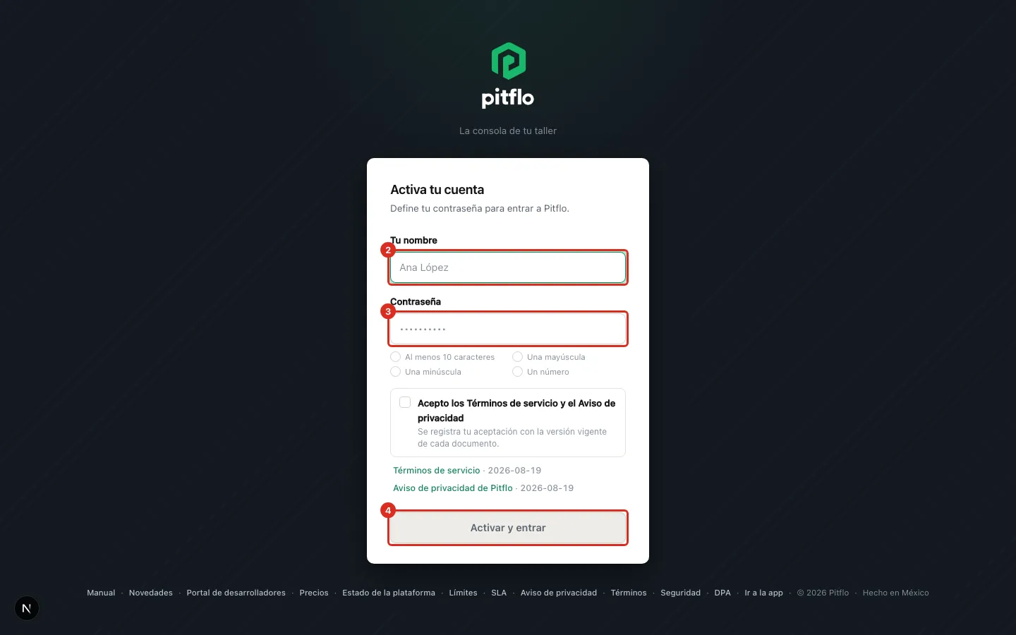 Pantalla Activa tu cuenta