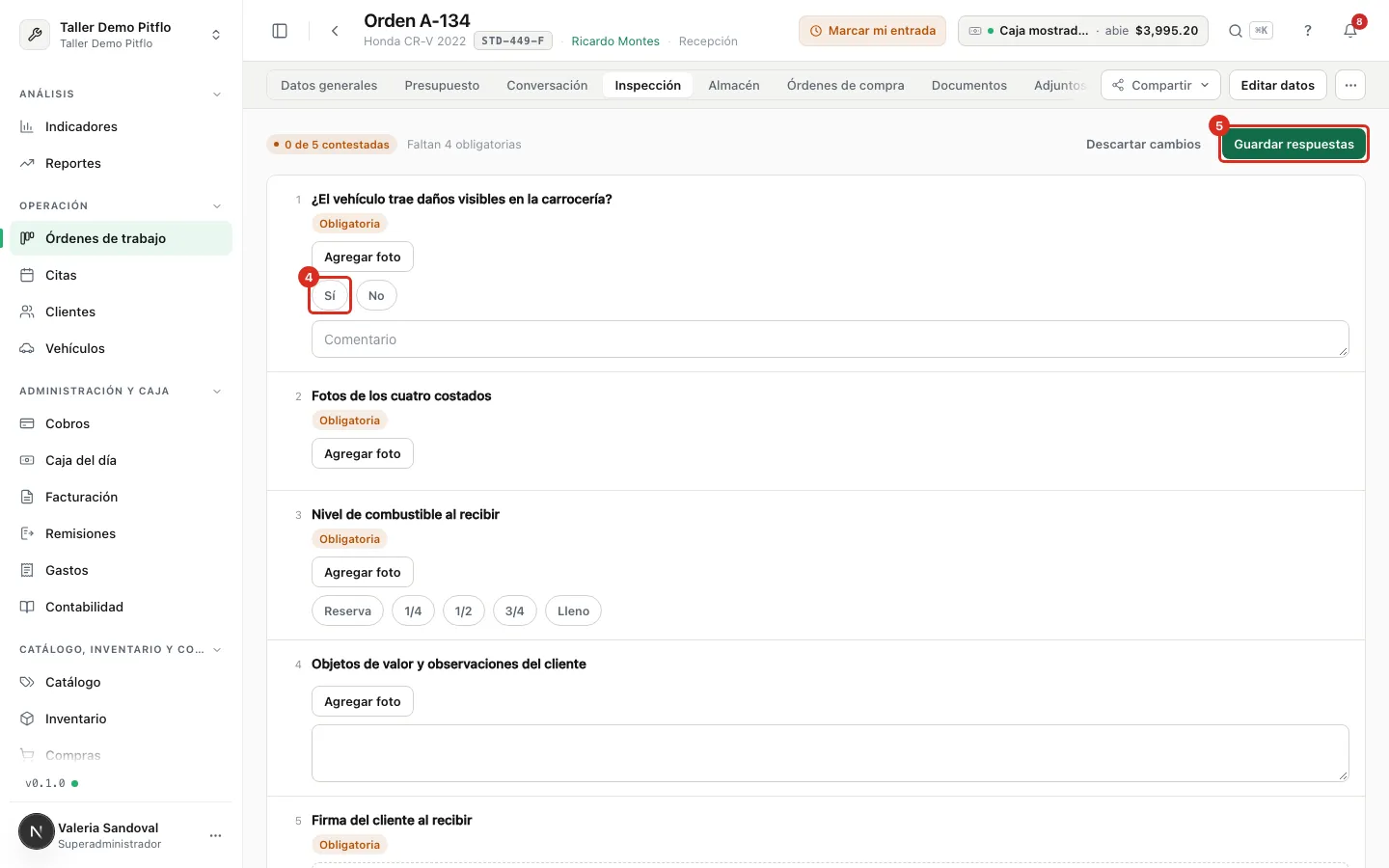 Contestando el cuestionario