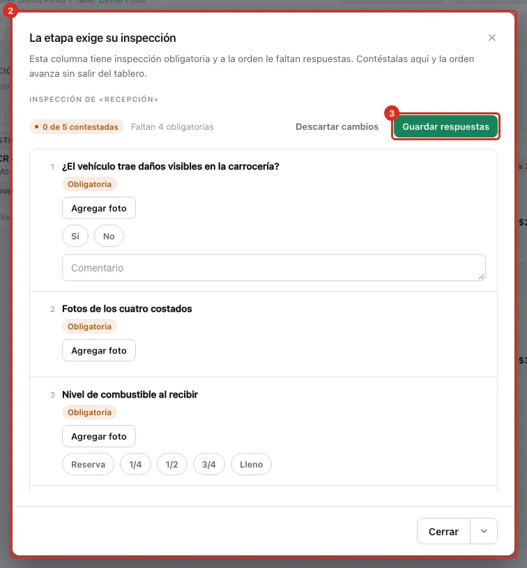 La etapa exige su inspección