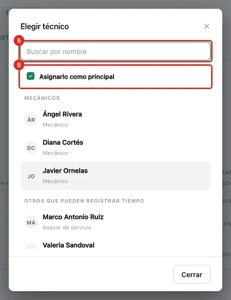 Elegir técnico
