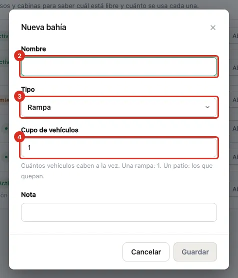 La ficha de la bahía