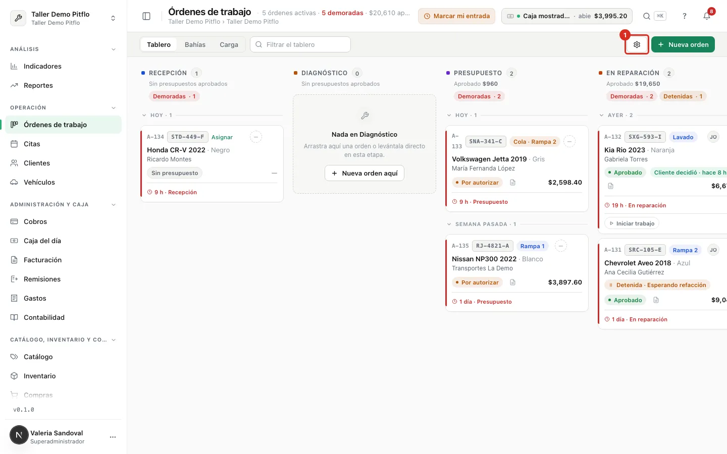 El engrane del tablero