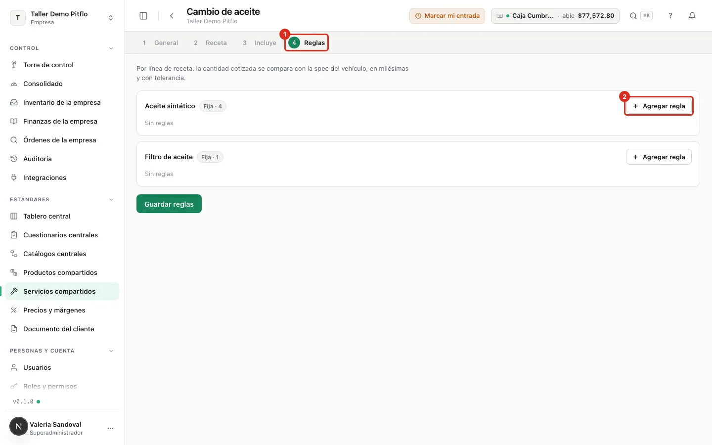 El paso Reglas
