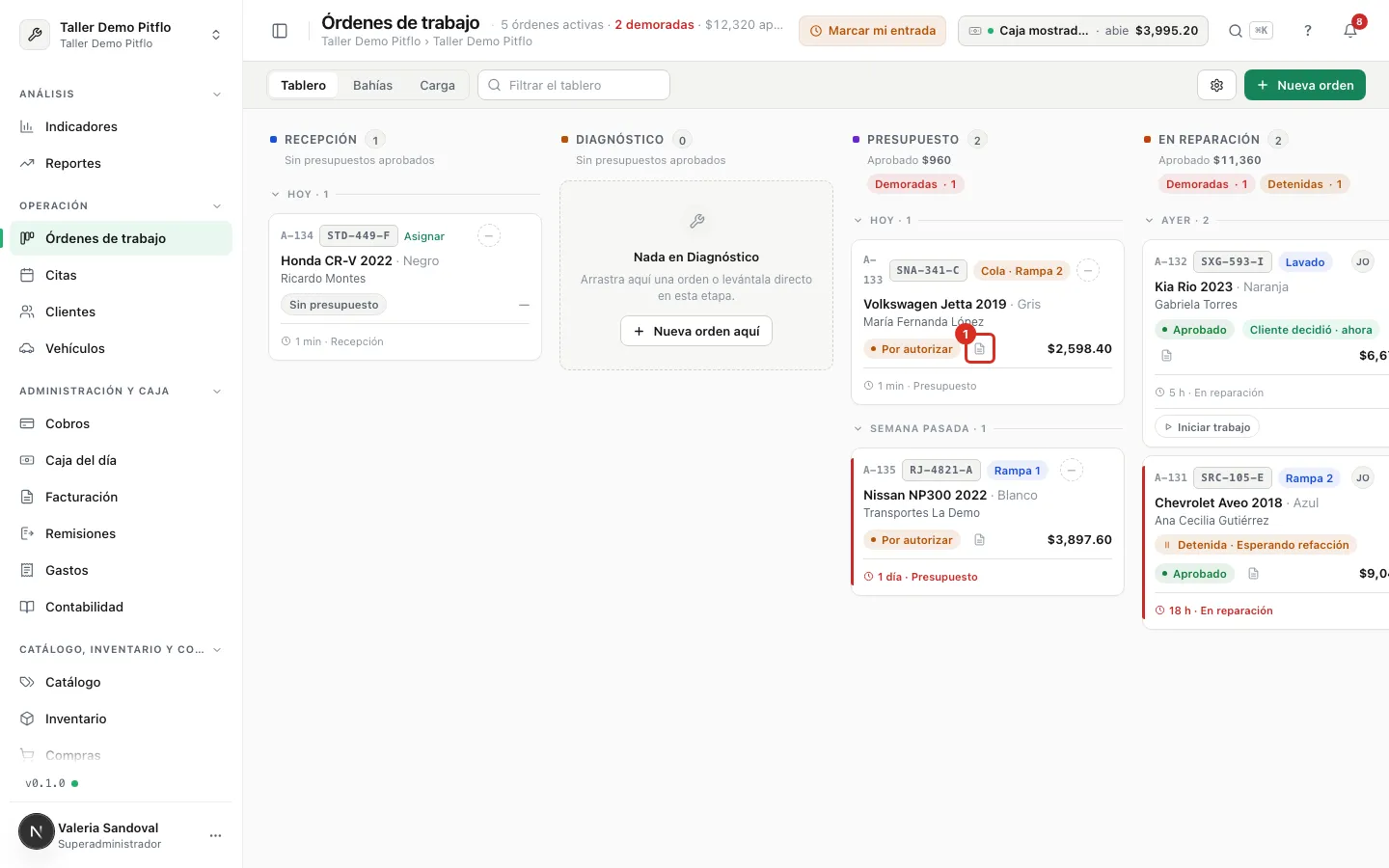 El icono del PDF en la tarjeta
