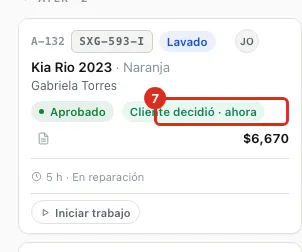 La tarjeta con Cliente decidió