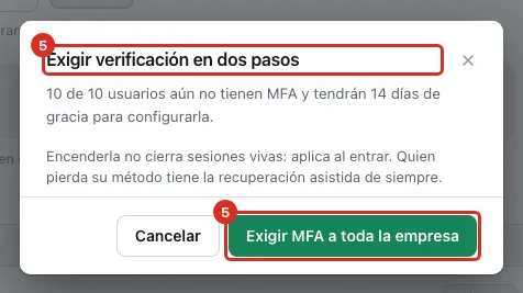 La confirmación con el conteo real