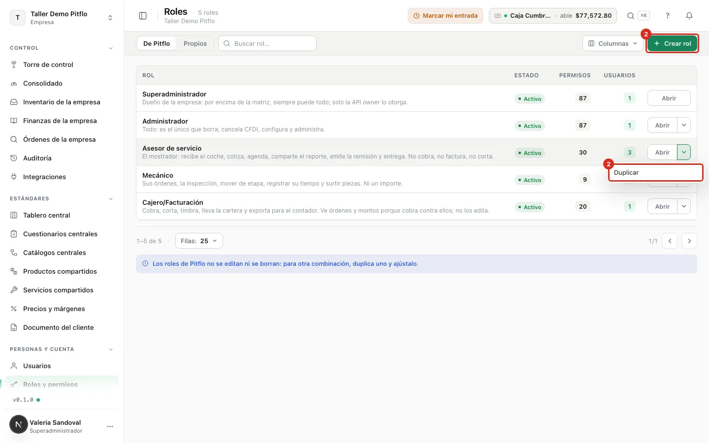 Duplicar un rol de fábrica o crear uno desde cero