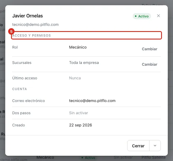La ficha de una persona